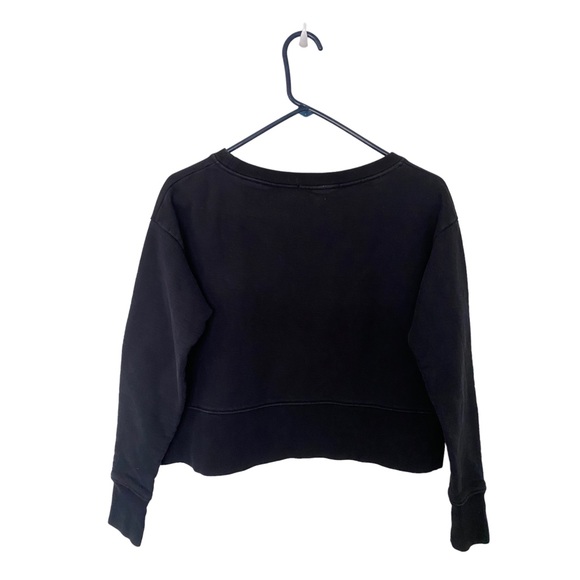 GOLDEN GOOSE Calla Black Cropped Sweatshirt Size Medium - Picture 3 of 7